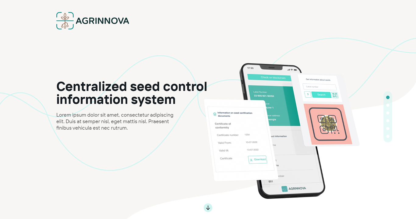 Landing page website for Agrinnova