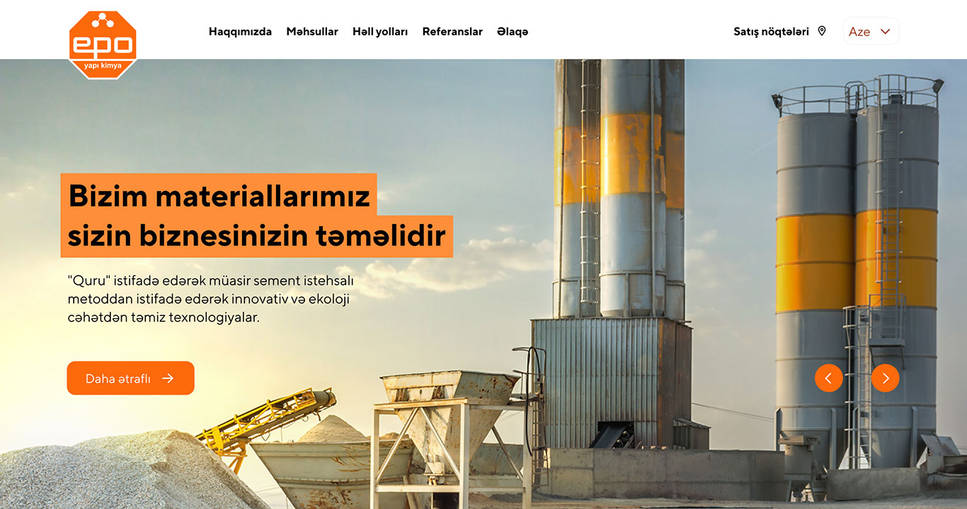 Corporate website for Epo Kimya