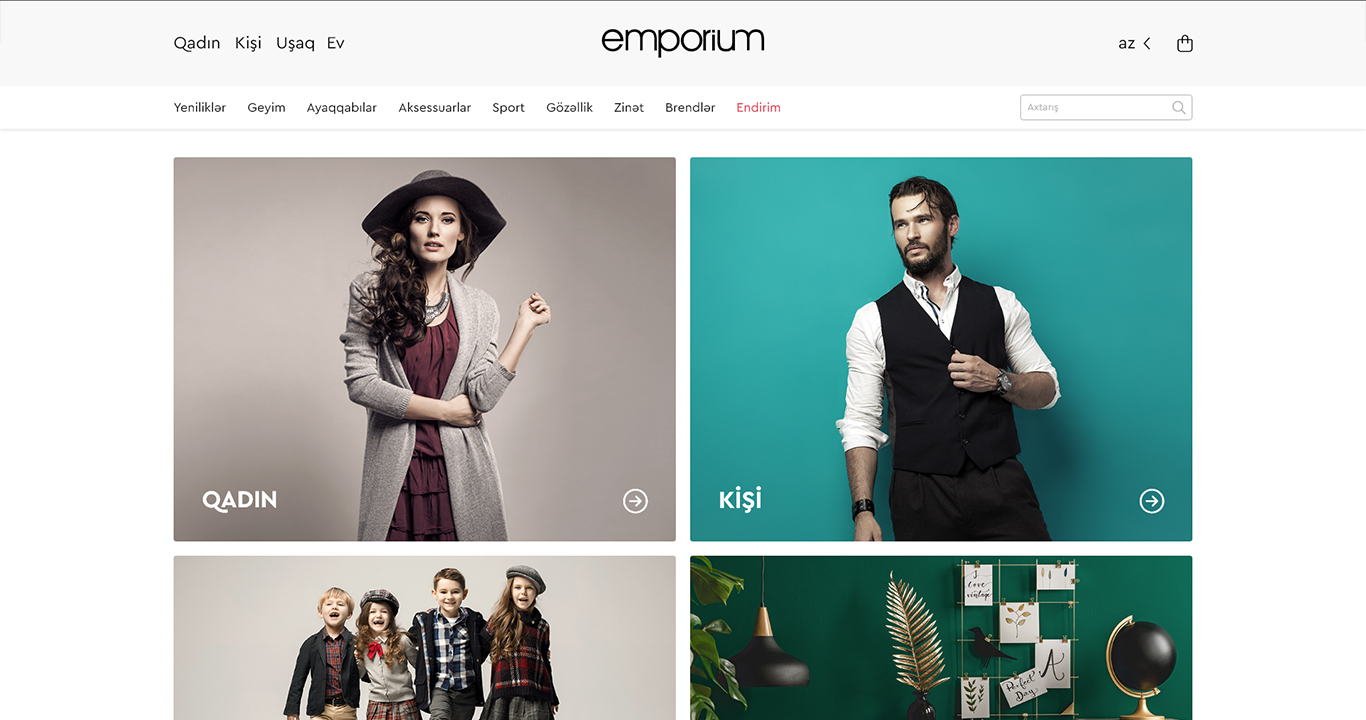Emporium  — internet mağazası üçün dizaynın hazırlanması